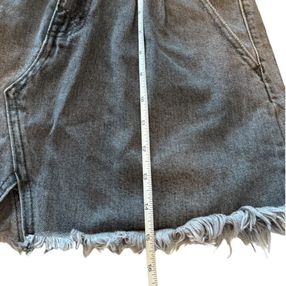 Free People We The Free Sidecar Distressed Black Denim Mini Skirt - Picture 11 of 11